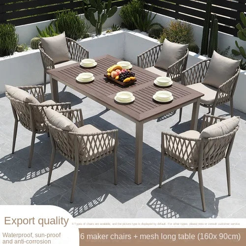 Outdoor Tables, Outdoor Leisure Vine Chairs, Net Red Dew Tianyang Tea Table and Chair Combination Aluminum Alloy