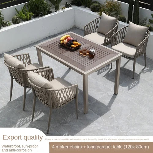 Outdoor Tables, Outdoor Leisure Vine Chairs, Net Red Dew Tianyang Tea Table and Chair Combination Aluminum Alloy
