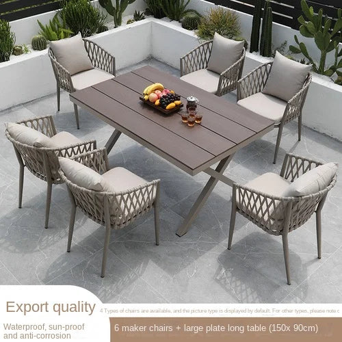 Outdoor Tables, Outdoor Leisure Vine Chairs, Net Red Dew Tianyang Tea Table and Chair Combination Aluminum Alloy