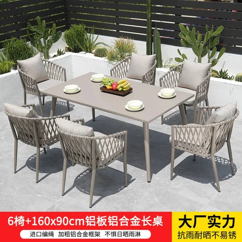 Outdoor Tables, Outdoor Leisure Vine Chairs, Net Red Dew Tianyang Tea Table and Chair Combination Aluminum Alloy