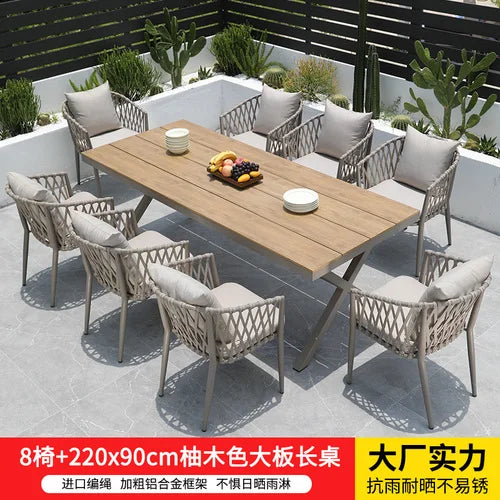 Outdoor Tables, Outdoor Leisure Vine Chairs, Net Red Dew Tianyang Tea Table and Chair Combination Aluminum Alloy