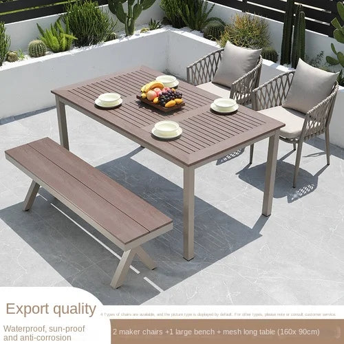Outdoor Tables, Outdoor Leisure Vine Chairs, Net Red Dew Tianyang Tea Table and Chair Combination Aluminum Alloy