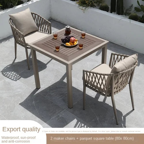 Outdoor Tables, Outdoor Leisure Vine Chairs, Net Red Dew Tianyang Tea Table and Chair Combination Aluminum Alloy