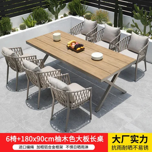 Outdoor Tables, Outdoor Leisure Vine Chairs, Net Red Dew Tianyang Tea Table and Chair Combination Aluminum Alloy