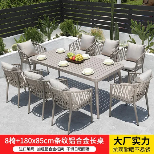 Outdoor Tables, Outdoor Leisure Vine Chairs, Net Red Dew Tianyang Tea Table and Chair Combination Aluminum Alloy