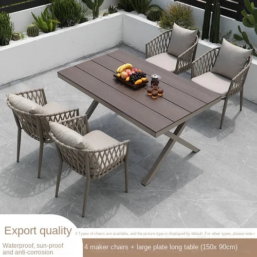 Outdoor Tables, Outdoor Leisure Vine Chairs, Net Red Dew Tianyang Tea Table and Chair Combination Aluminum Alloy