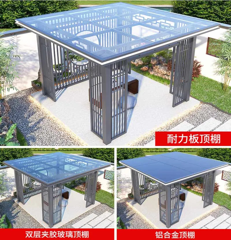 Outdoor aluminum alloy cool and sunny room, villa garden, outdoor leisure electric sunshade pavilion