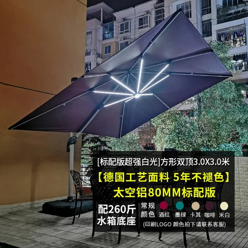 Outdoor courtyard, terrace, garden, outdoor villa, balcony, stall, 3-meter large solar energy with LED