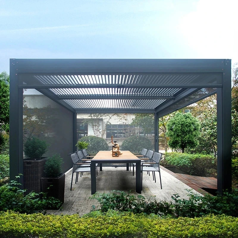 Outdoor electric sunshade garden courtyard villa balcony smoking room aluminum alloy pavilion awning pergola
