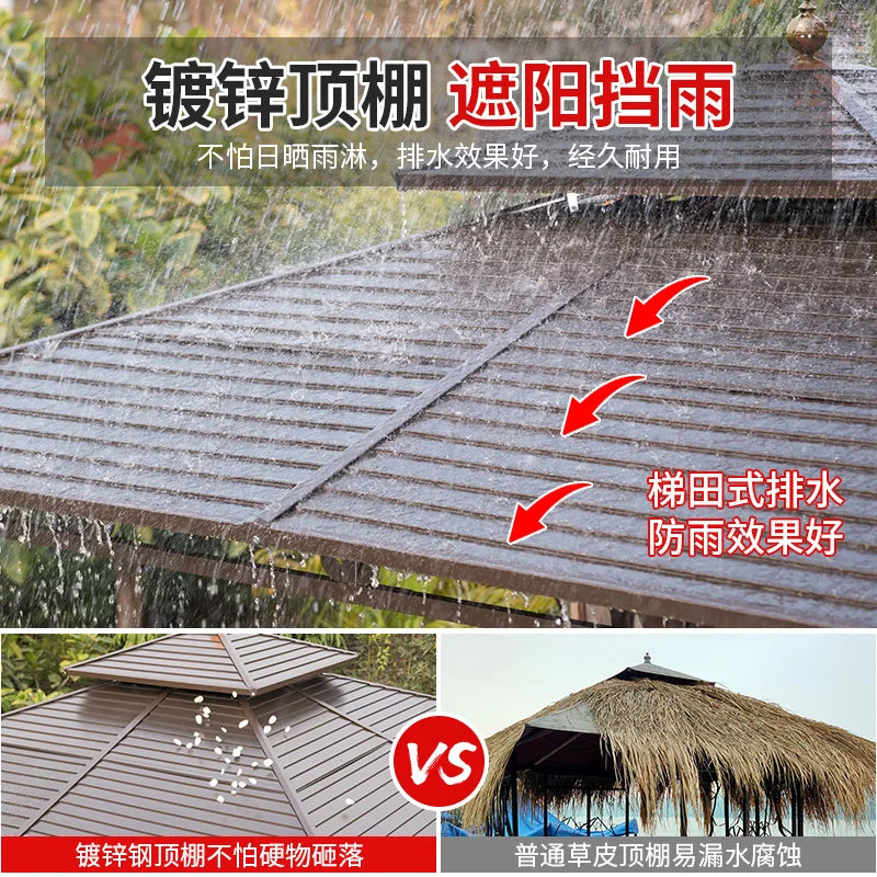 Outdoor pavilion, swing, outdoor courtyard, villa, garden, farmhouse, balcony, leisure pavilion