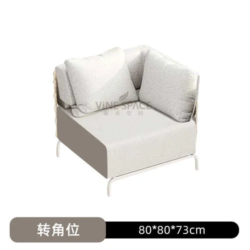 Outdoor sofa, courtyard, rope weaving, rattan chair, gold waterproof, sun proof terrace, Nordic corner furniture