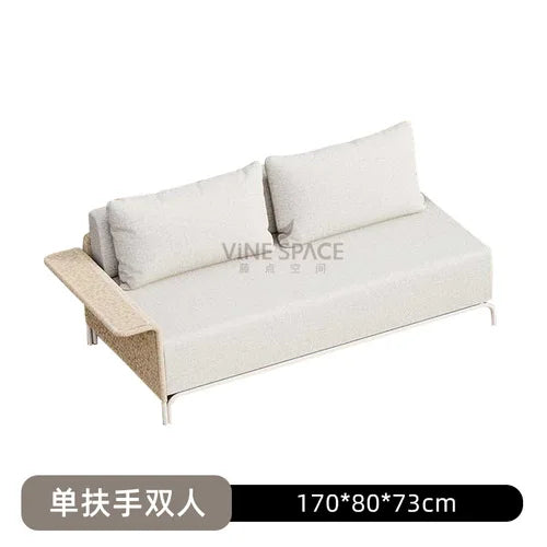 Outdoor sofa, courtyard, rope weaving, rattan chair, gold waterproof, sun proof terrace, Nordic corner furniture
