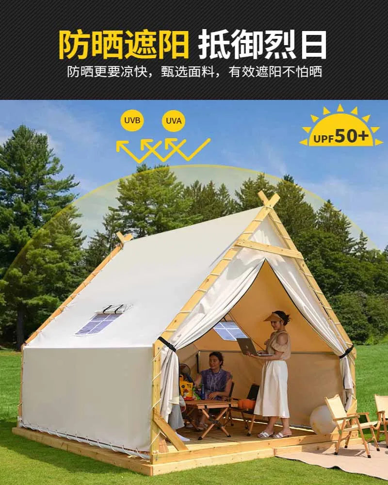Outdoor solid wood garden, farmhouse, landscape, homestay, camping tent