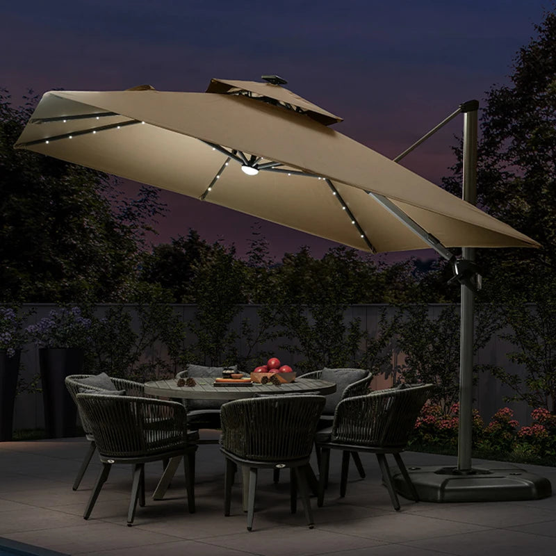 Outdoor sunshade villa garden courtyard sub-terrace roof outdoor sunshade wind-resistant umbrella