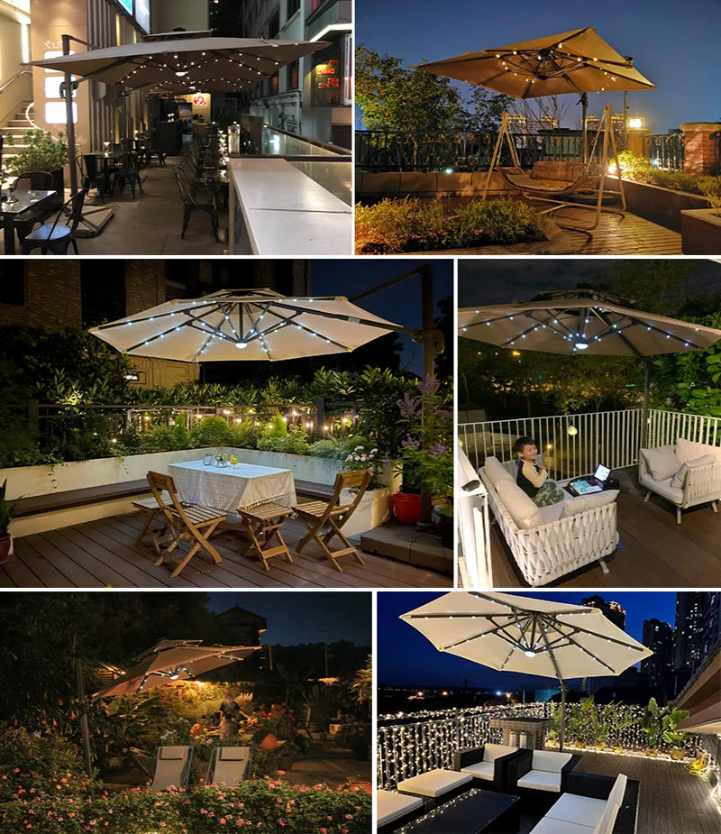 Outdoor sunshade villa garden courtyard sub-terrace roof outdoor sunshade wind-resistant umbrella