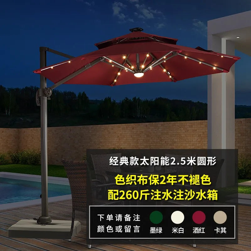 Outdoor sunshade villa garden courtyard sub-terrace roof outdoor sunshade wind-resistant umbrella