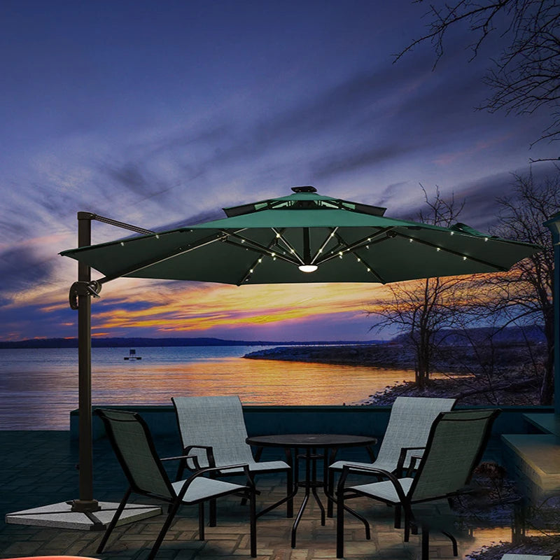 Outdoor sunshade villa garden courtyard sub-terrace roof outdoor sunshade wind-resistant umbrella