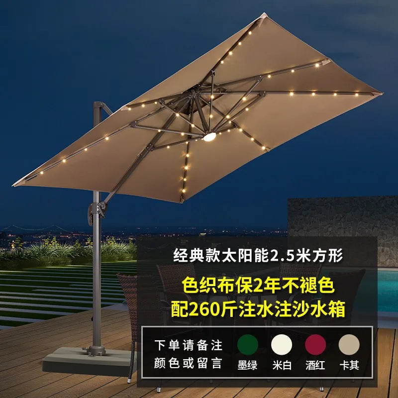Outdoor sunshade villa garden courtyard sub-terrace roof outdoor sunshade wind-resistant umbrella