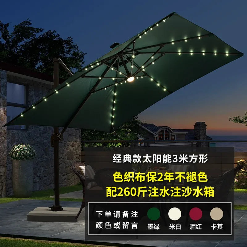 Outdoor sunshade villa garden courtyard sub-terrace roof outdoor sunshade wind-resistant umbrella