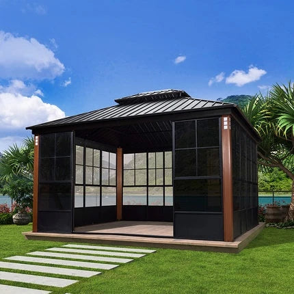 Outdoor sunshine room simple courtyard pavilion villa outdoor assembly room house sunshade aluminum alloy