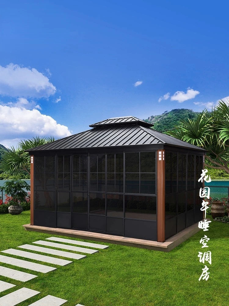 Outdoor sunshine room simple courtyard pavilion villa outdoor assembly room house sunshade aluminum alloy
