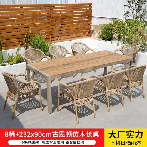 Outdoor tables and chairs rattan courtyard balcony leisure garden terrace coffee table rattan chair Southeast Asia