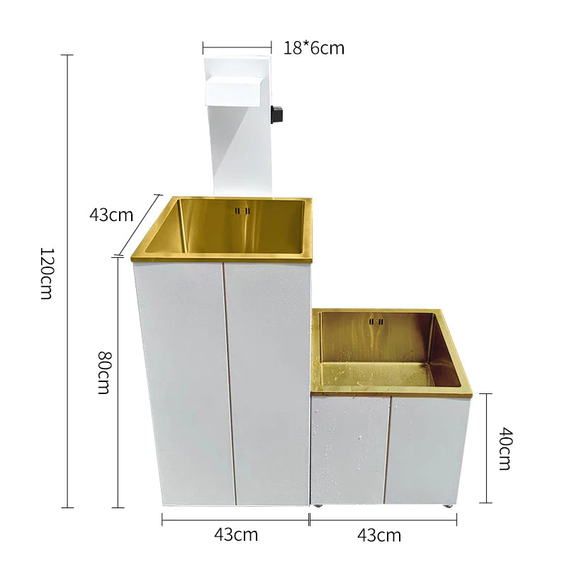 Outdoor white washbasin, outdoor villa basin, balcony column basin, stainless steel antifreeze and sun protection room column ba