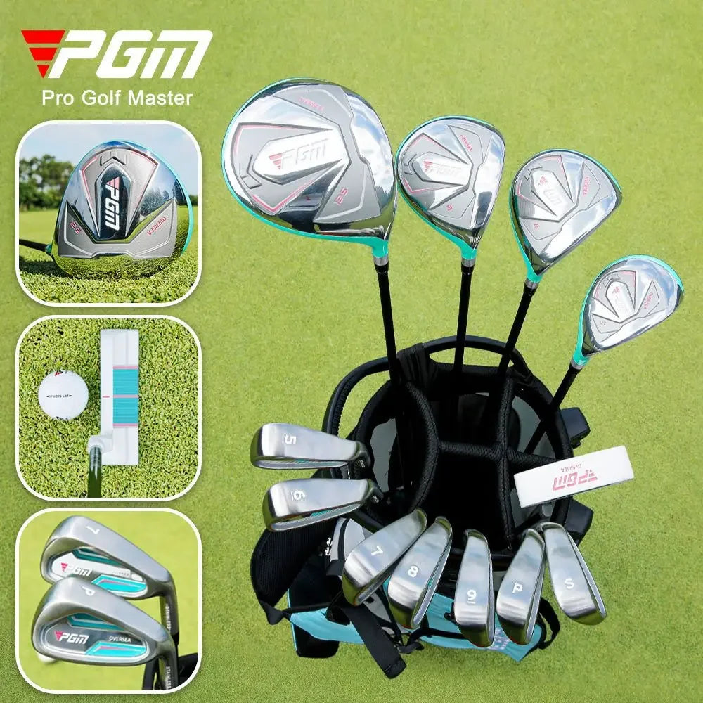 PGM Women Golf Clubs Set with Golf Bag Stainless Steel / Carbon Shaft Iron Wood Driver Beginer Training Golf Supplies LTG051
