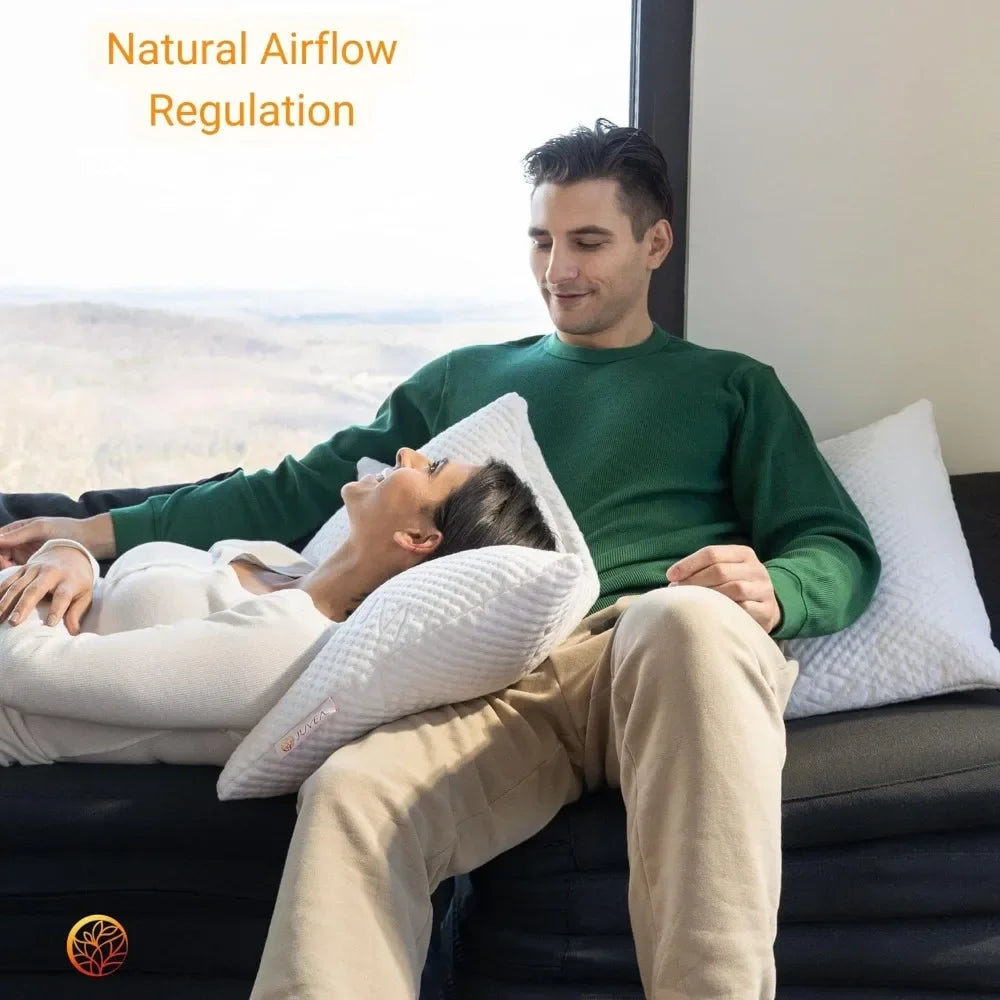 Pack of 2 - All-Natural Latex Sleeping Bed Pillows W/Removable Tencel Cover – King Size. Relieves Pressure Pillow Sleep Support