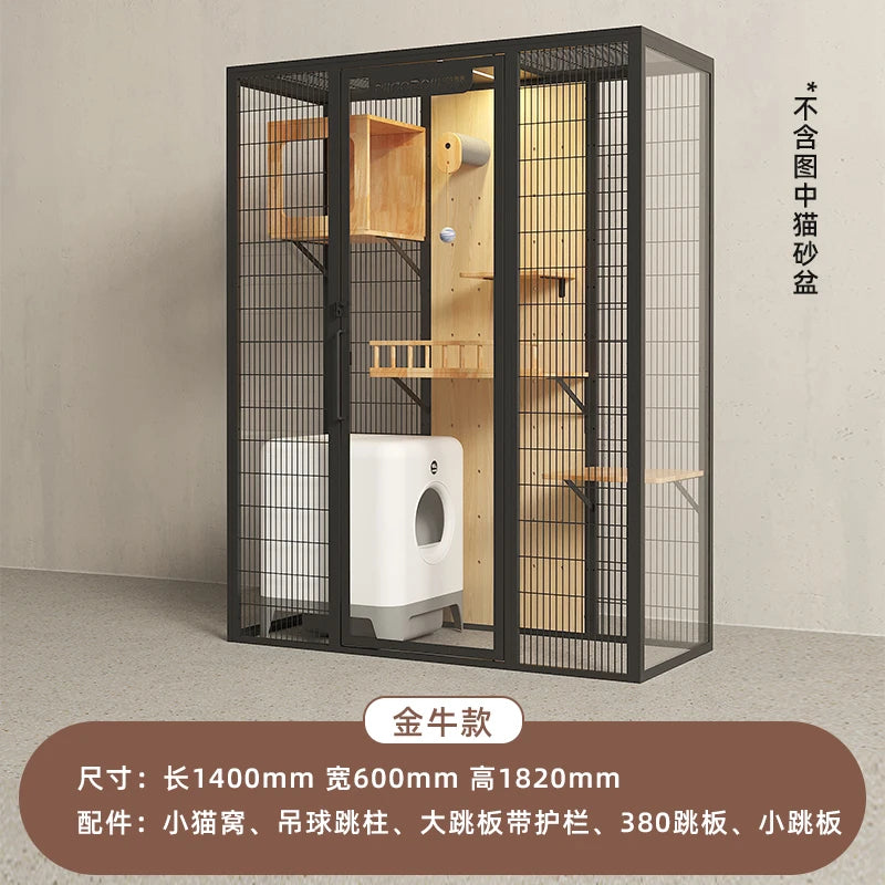 Panorama cat villa home large space glass cat cage luxury cat house customization