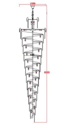 Penthouse Large Lighting Staircase Long Crystal Chandelier Ceiling Modern Villa Hollow Hall Living Room Lamps Nordic Stairway