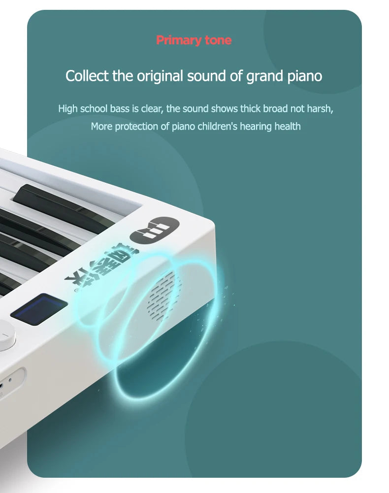 MMOOKA Piano Man 88 keys Piano Foldable Electronic Keyboard Musical Toys Portable Outdoor Piano Send Bluetooth Speaker 128 Tones MIDI