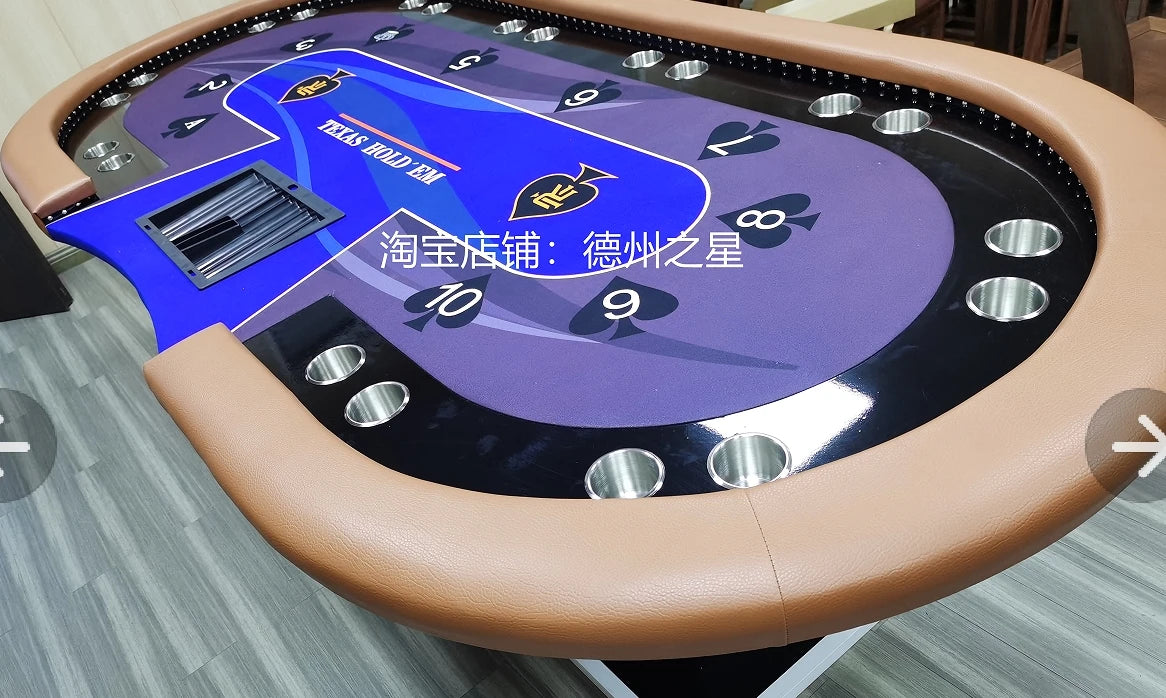 Poker Table with Remote Control LED Light Desktop Cloth Cushion Color Size Can Be Customized