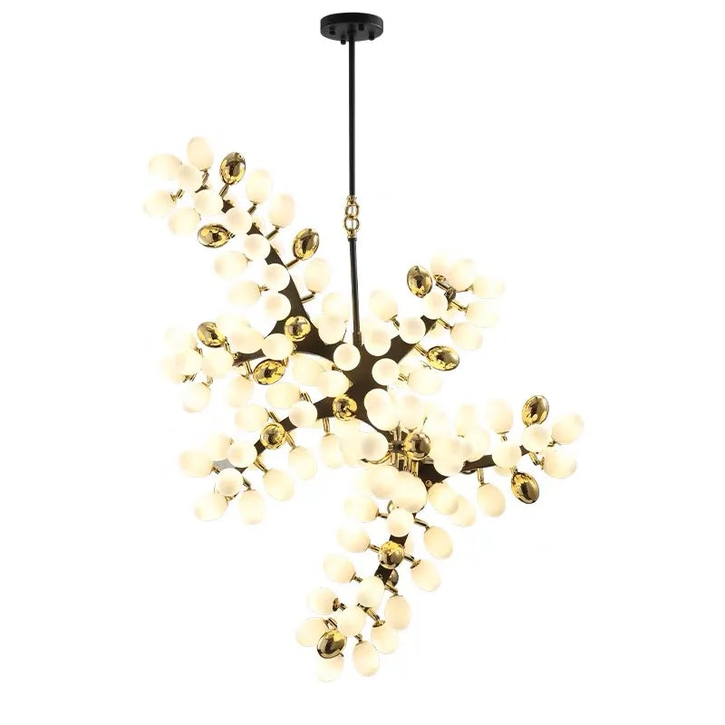 Postmodern Luxury LED Chandelier lighting Living room Grape String Large Hanging Lamp Lobby Villa Home Deco Glass Fixtures G4