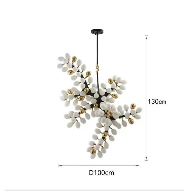 Postmodern Luxury LED Chandelier lighting Living room Grape String Large Hanging Lamp Lobby Villa Home Deco Glass Fixtures G4