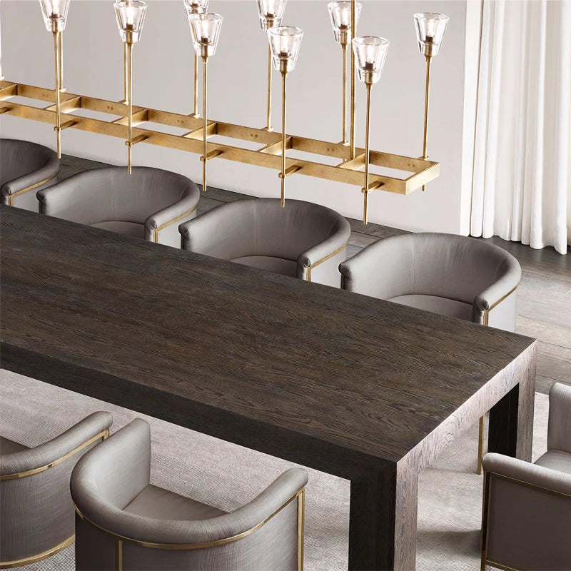 Postmodern copper chandelier simple and light luxury living room dining room study bedroom villa lamp