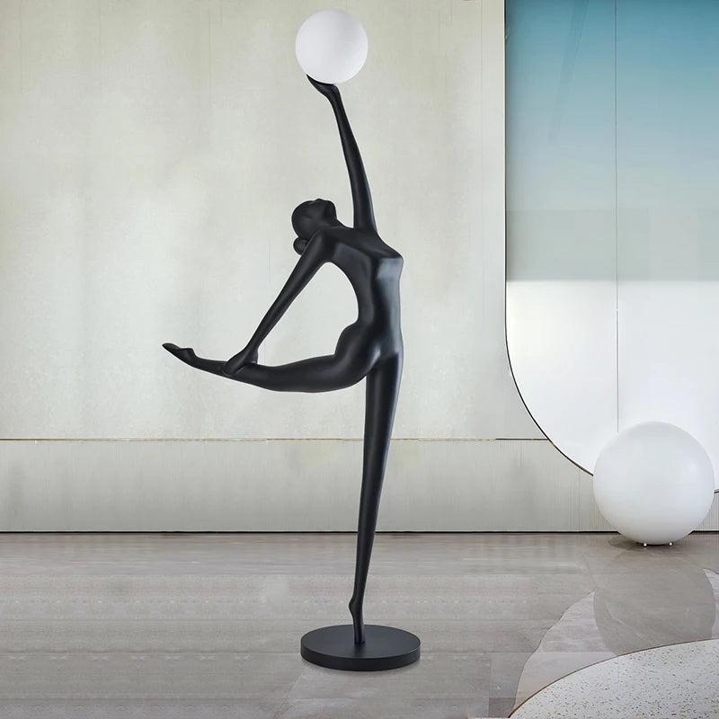 Postmodern creative humanoid art sculpture floor lamp club lobby hotel sales department light luxury large decoration