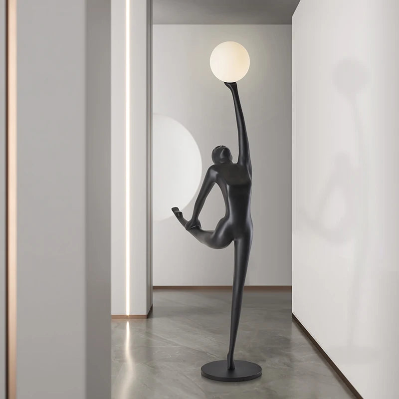 Postmodern creative humanoid art sculpture floor lamp club lobby hotel sales department light luxury large decoration