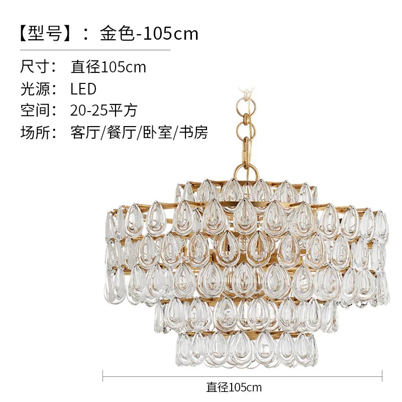 Postmodern light luxury crystal chandelier creative living room model room villa restaurant simple personality lamp