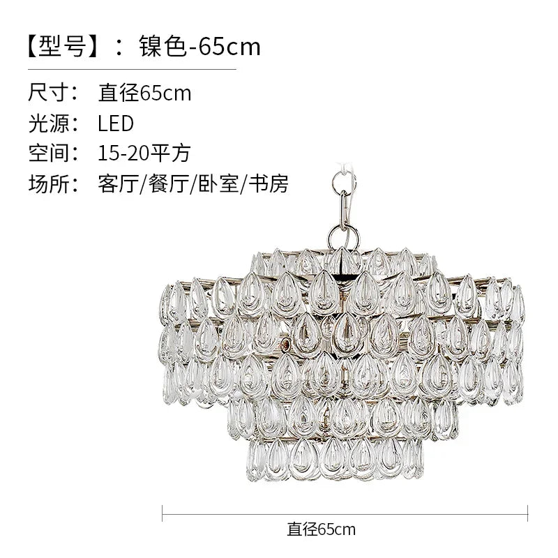 Postmodern light luxury crystal chandelier creative living room model room villa restaurant simple personality lamp