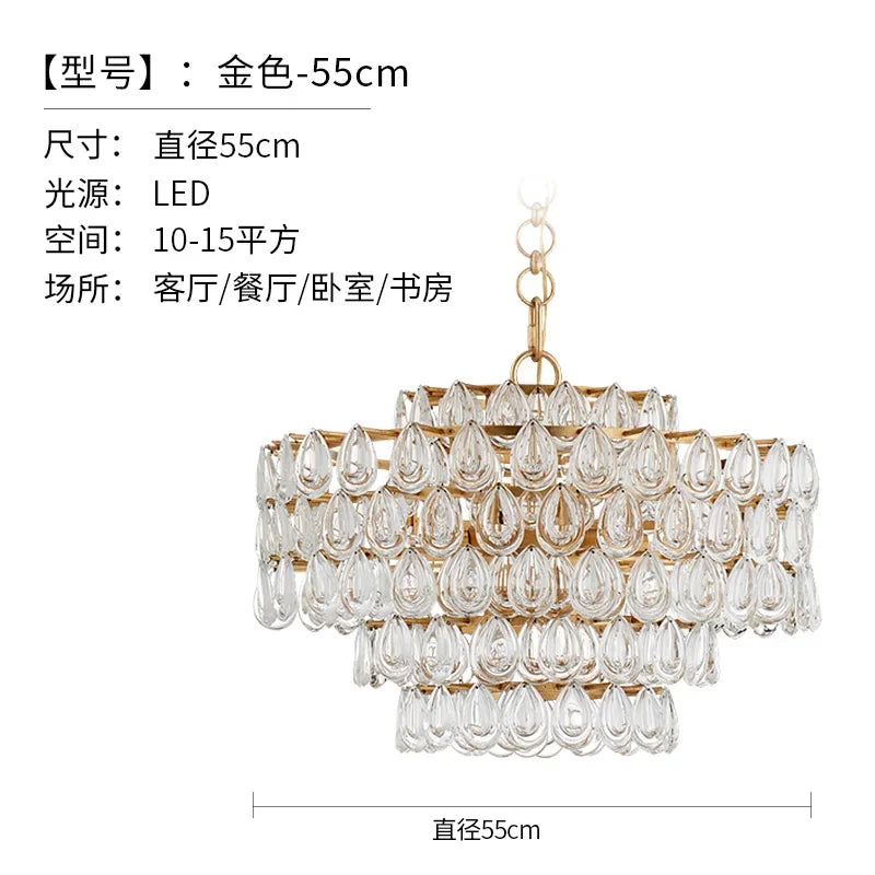 Postmodern light luxury crystal chandelier creative living room model room villa restaurant simple personality lamp