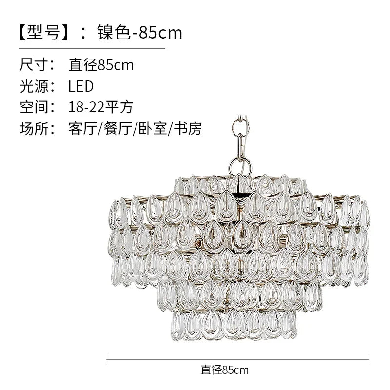 Postmodern light luxury crystal chandelier creative living room model room villa restaurant simple personality lamp