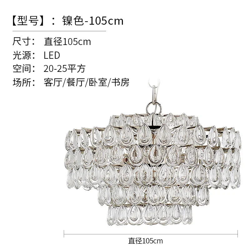 Postmodern light luxury crystal chandelier creative living room model room villa restaurant simple personality lamp