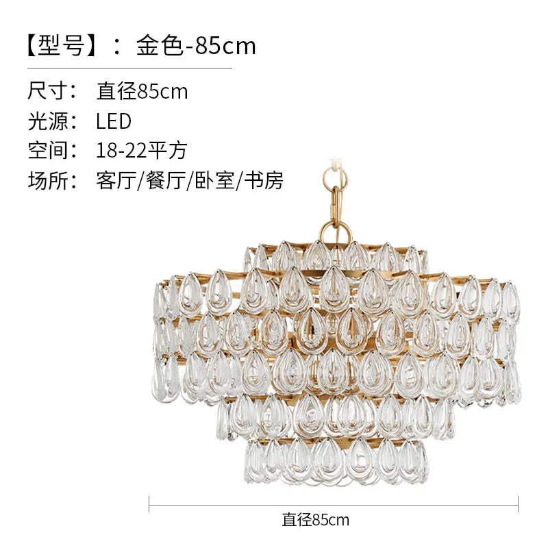 Postmodern light luxury crystal chandelier creative living room model room villa restaurant simple personality lamp