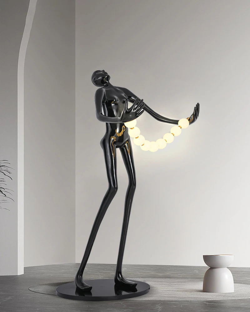 Postmodern light luxury humanoid sculpture art decoration floor lamp home living room creative fiberglass floor display