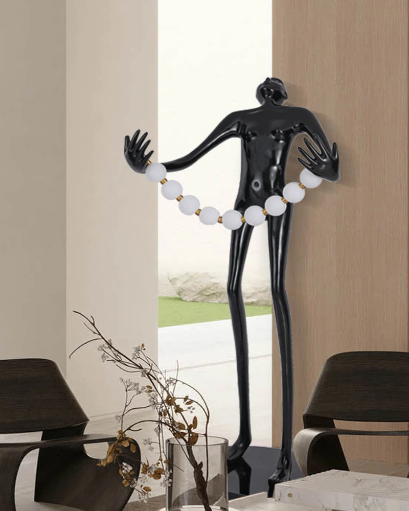 Postmodern light luxury humanoid sculpture art decoration floor lamp home living room creative fiberglass floor display