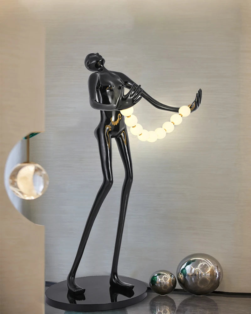 Postmodern light luxury humanoid sculpture art decoration floor lamp home living room creative fiberglass floor display