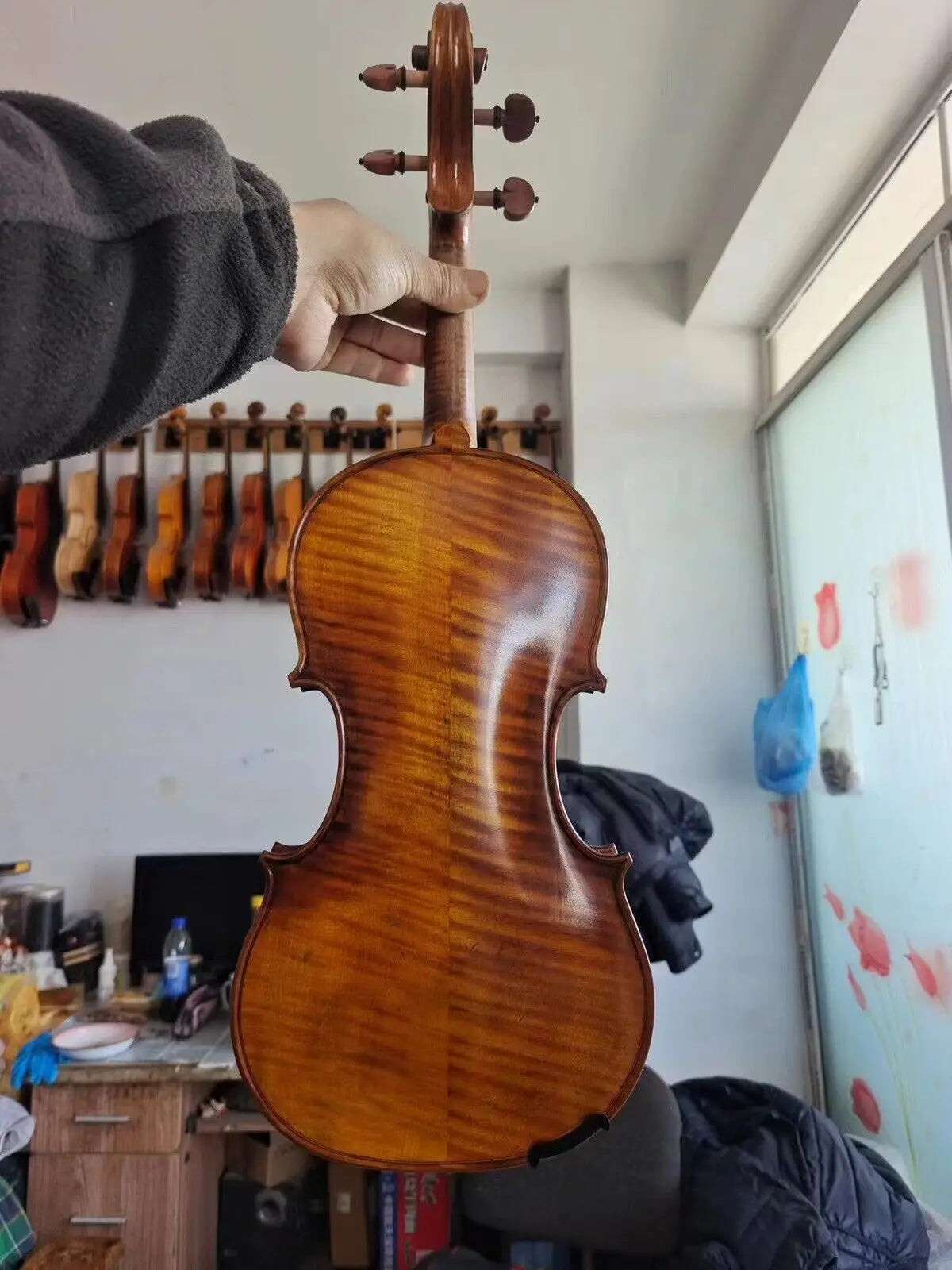 Professional 4/4 Violin Guarneri Model flamed maple back spruce top hand made