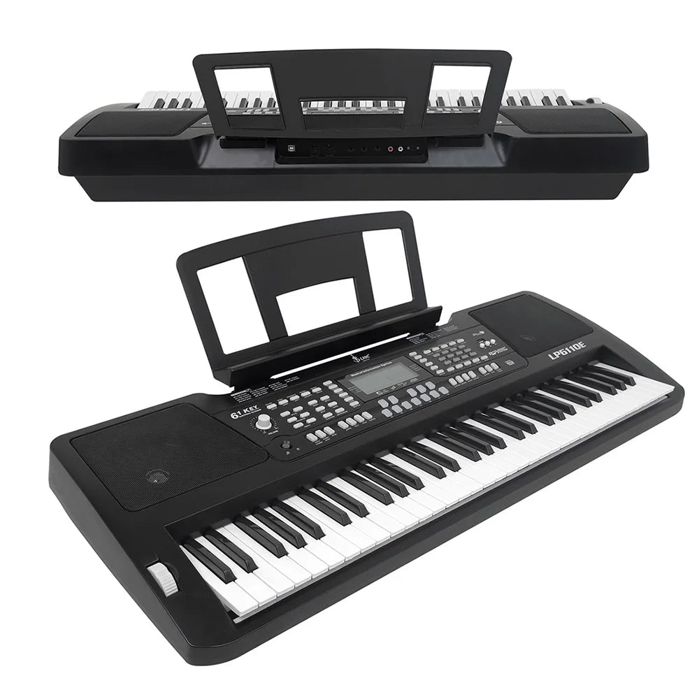 Professional 61 Keys Multifunctional Electronic Piano Keyboard Musical Instrument with Charger Sheet Music Stand Instructions