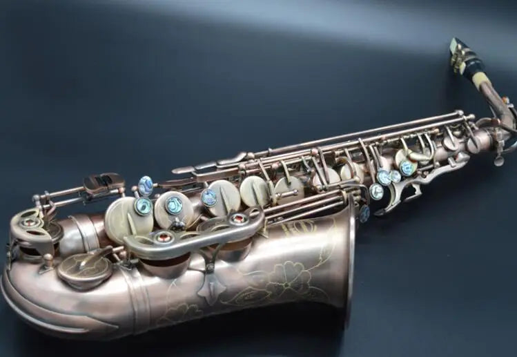 Professional Brand Instruments China WES-2018 Alto Saxophone E Flat Unique Antique Copper Brass Sax Eb Tune Saxofone